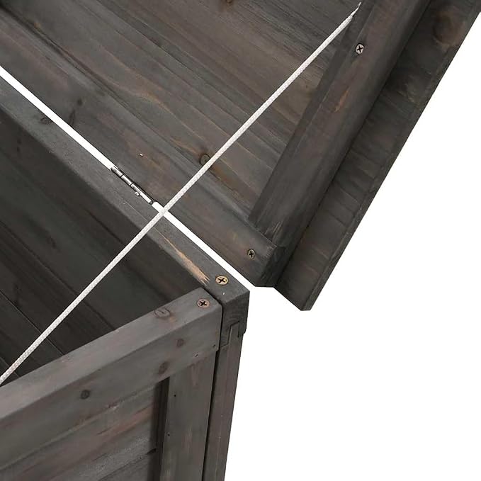 vidaXL Garden Storage Box Anthracite Solid Fir Wood 78.1 x 19.7 x 22.2 in