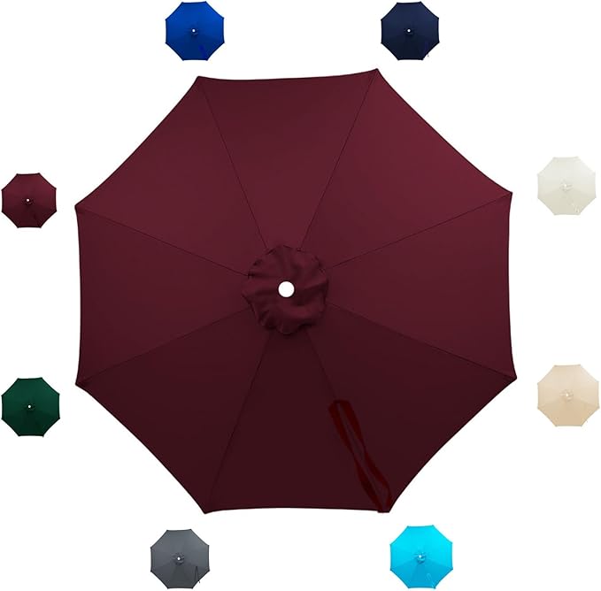 Patio Umbrella Replacement Canopy 6/8 Ribs,7.5ft/9ft/10ft Outdoor Umbrella Replacements,Market Umbrella Top,Outdoor Table Umbrella Canopy For Backyard Garden Courtyard Pool
