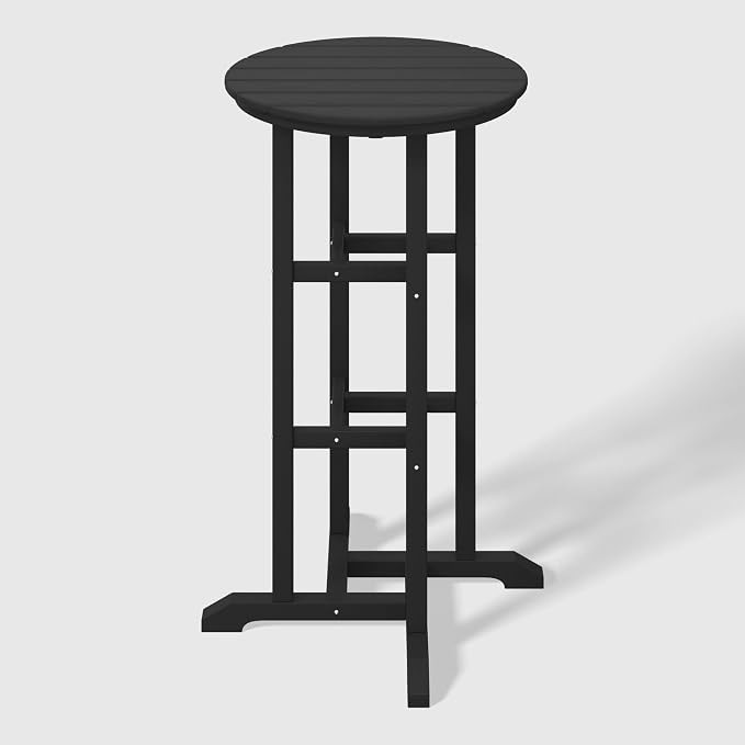 WestinTrends Malibu 42" Counter Height Round Outdoor Patio Bistro Bar Table, Black
