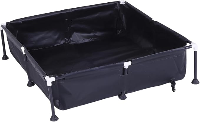 Above Ground Pool, 37.4x37.4x7.9in, Puncture Proof Triple Layer PVC Dog Bath Swimming Pool with Mesh Design, for Backyard Garden and Pets