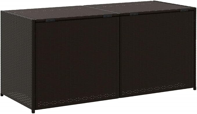 Brown PE Rattan Large Garden Storage Box with Water-Resistant Bag, 283L Capacity for Outdoor Cushions and Tools, Durable Weather-Resistant Patio Furniture Organizer