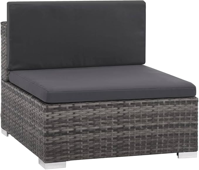 Patio Lounge Set with Cushions,Outdoor Furniture,Outdoor Furniture Sets,Patio Conversation Sets,for Garden,Deck,Backyard,6 Piece Poly Rattan Gray