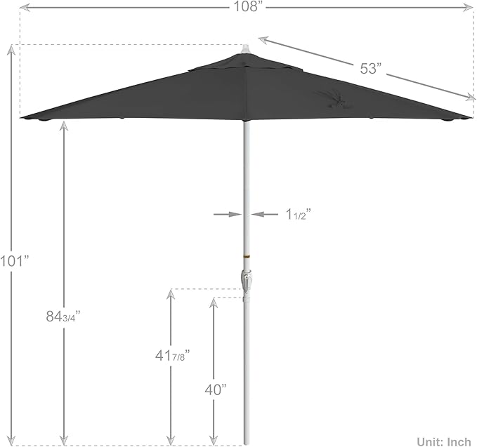 California Umbrella 9' Rd Aluminum Patio Umbrella