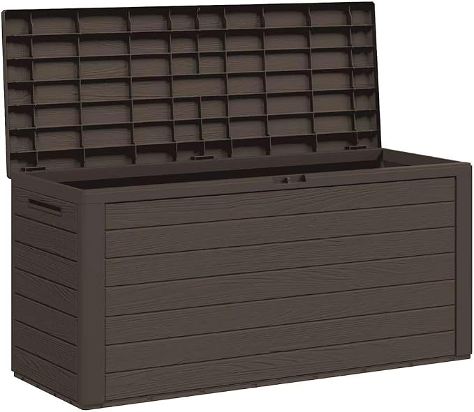 Large Capacity Storage Box for Outdoor Gear Organization, Durable Storage Solution for Garage and Terrace, Rectangular Garden Box with Matte Finish