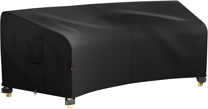iBirdie Outdoor Sectional Cover for 96" Back 65" Front Curved Shaped Patio Sofa Waterproof Weatherproof 600D Heavy Duty Garden Furniture Cover for Outside Sectional Couch