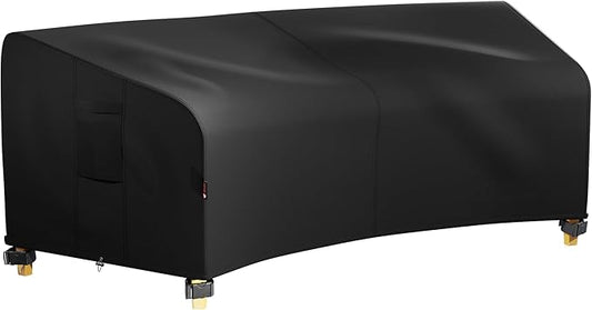 iBirdie Outdoor Sectional Cover for 96" Back 65" Front Curved Shaped Patio Sofa Waterproof Weatherproof 600D Heavy Duty Garden Furniture Cover for Outside Sectional Couch