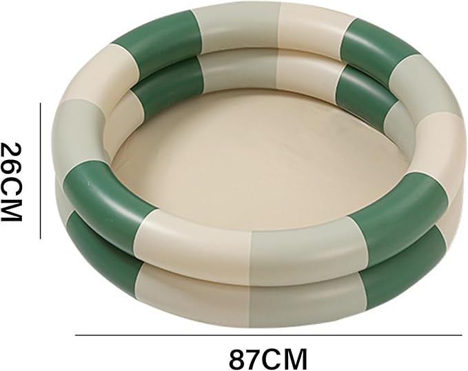 Inflatable Pool Baby Retro Blow Up Swimming Pool Family Cute Thickened Water Pool (Green Stripe)