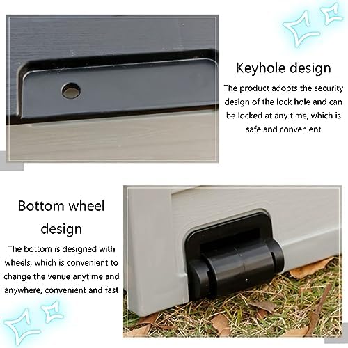 Large Outdoor Storage Deck Box, Waterproof Organizer with Lock Opening and Bottom Pulleys for Patio Furniture, 65 Gallon Capacity, Ideal for Outdoor Use