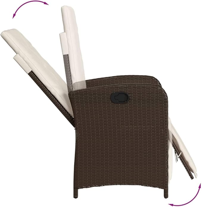 Outdoor Seating Furniture,Outdoor Conversation Sets,5 Piece Patio Dining Set with Cushions Brown Poly RattanSuitable for Patio, Garden, Gazebo Low