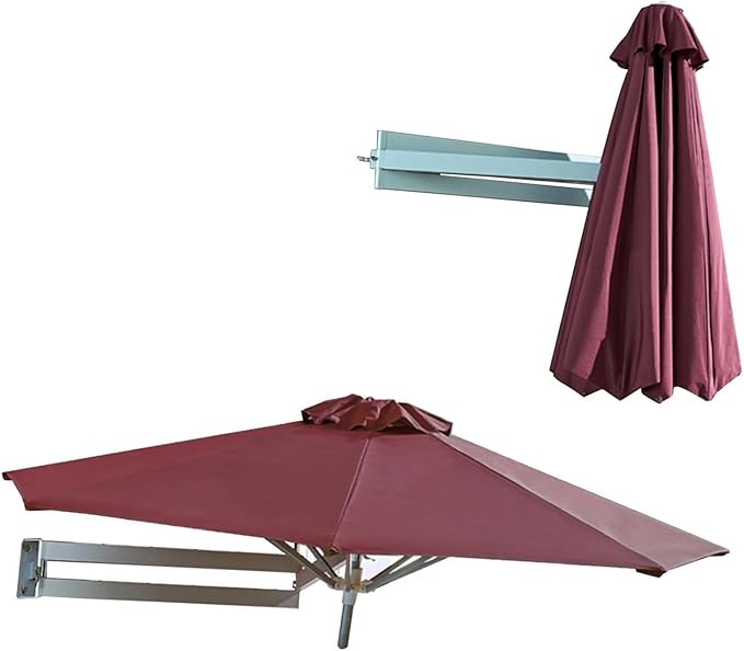 Wall-mounted Shading Umbrellas Sunshade With Adjustable Pole Outdoor Garden Patio Parasol Suitable For Gardens Courtyards Balconies Etc