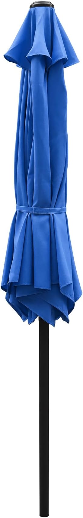 7.5 Ft Patio Umbrella with Crank Weather Resistant Outdoor Umbrella Durable 6 Sturdy Steel Ribs Outdoor Market Umbrella for Deck Garden Pool Yard Cafe, Blue