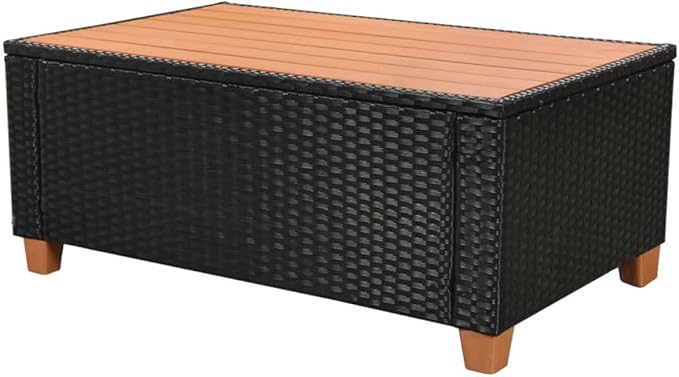 4 Piece Patio Lounge Set with Cushions, Porch Furniture Set Patio Conversation Set Outdoor Sofa Sets Front Porch Furniture for Piazza Exhibition Garden Negotiation Area Poly Rattan Black