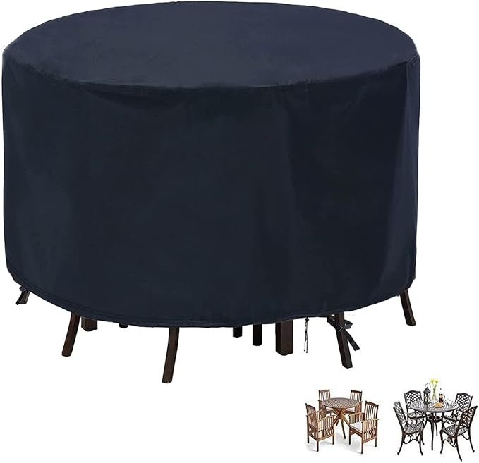POMER Patio Furniture Set Cover,78Inch Tall High Table Cover for Round Furniture Set,Table Covers for Round Furniture Set-78D x 30H Inches