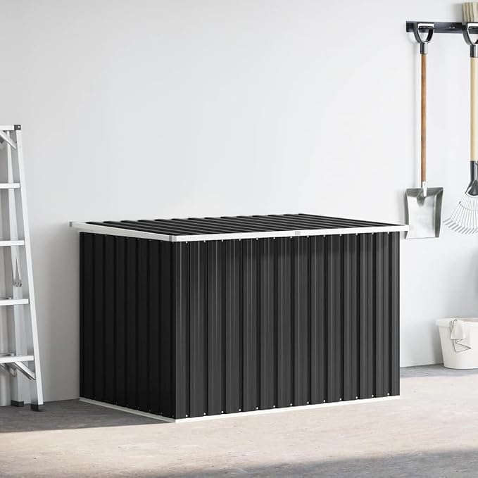 Galvanized Steel Outdoor Storage Cabinet Deck Box, Metal Patio Storage Container for Outside Cushions, Pillows, Garden Tools, 67.3"x39"x36.6", Anthracite,-456