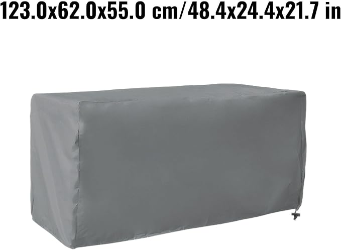 Outdoor Deck Box Cover for Patio Storage Box Protection with Secure Fit, 123x62x55 cm and 158x76x69 cm Options