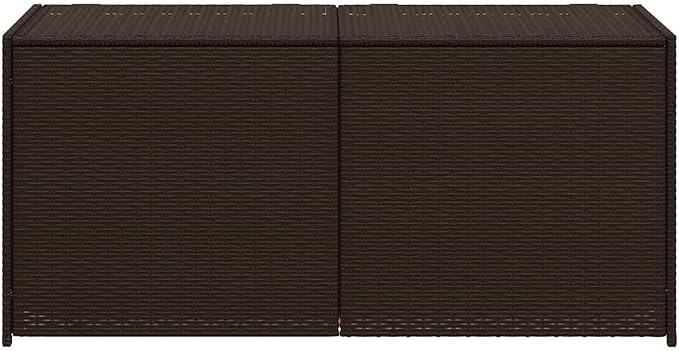 Brown PE Rattan Garden Storage Box with Water-Proof Inner Bag and Gas Spring Lid, Large Patio Storage Box for Cushions and Blankets