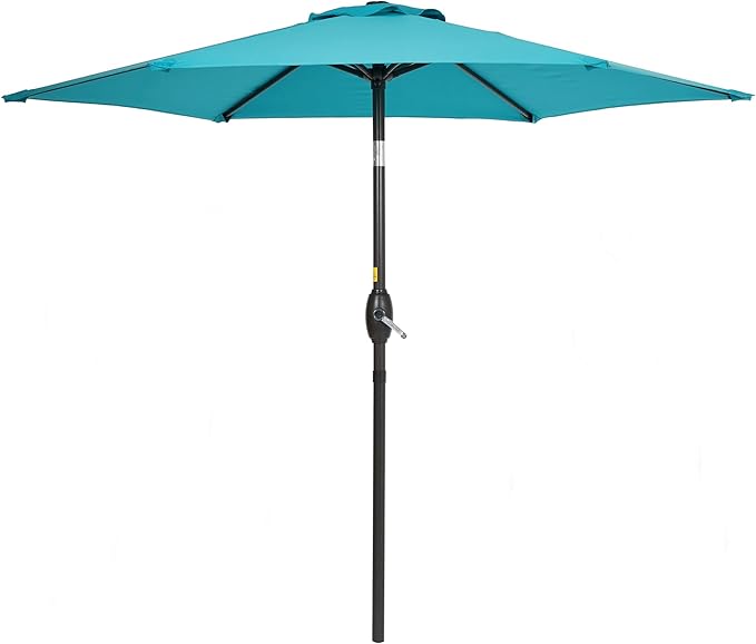 7.5ft Outdoor Umbrella Patio Umbrella,2-Year-Non-Fading,Table Market Patio Umbrella with Push Button Tilt and Crank,for Pool, Deck, Garden,Backyard