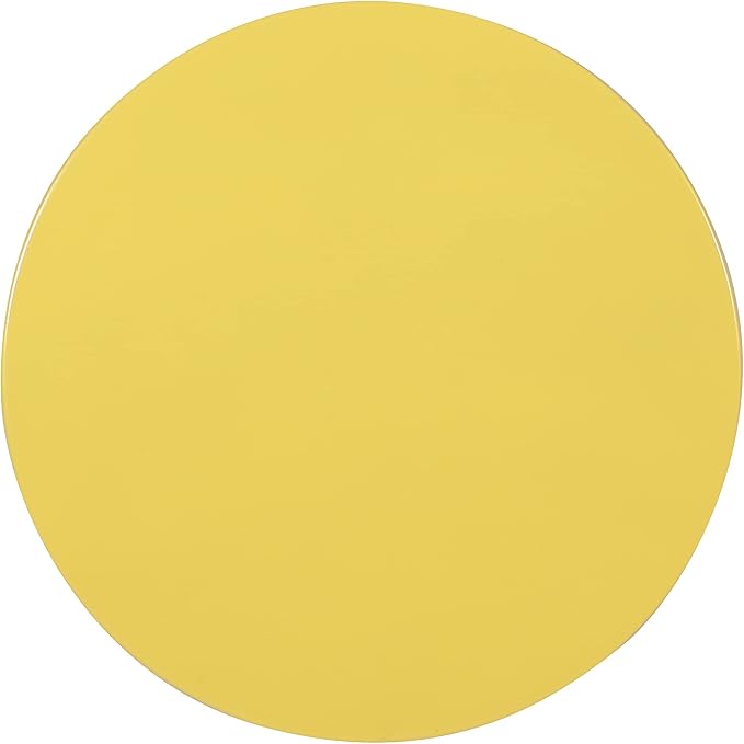 Outdoor Round Metal End Table Cut Out Design, Metal Round Patio Table Garden Stool Side Tables for Indoor Outdoor (Yellow)