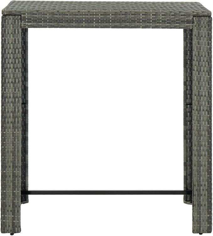 5 Piece Patio Bar Set with Cushions,Garden Table and Chairs Sets,Garden Conversation Sets, Outdoor Patio Furniture,for Patio,Backyard,Garden,Poly Rattan Gray