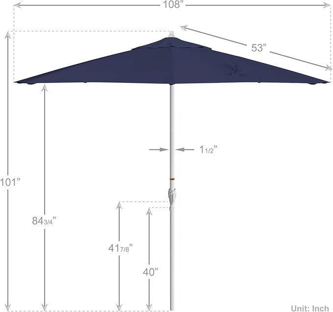California Umbrella 9' Rd Aluminum Patio Umbrella