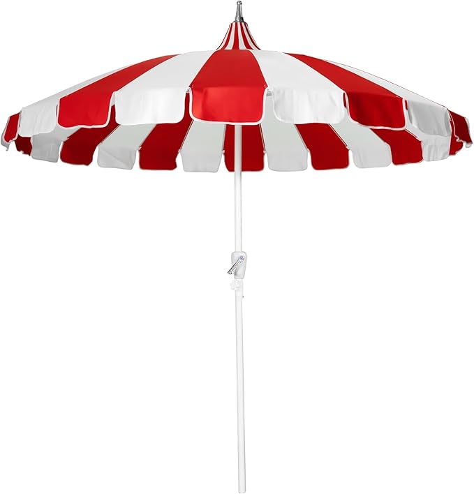 8Ft Patio Pagoda Umbrella, UV Protect Pool Umbrellas with Heavy Duty Pole, Outdoor Market Umbrella for Holiday Garden Backyard
