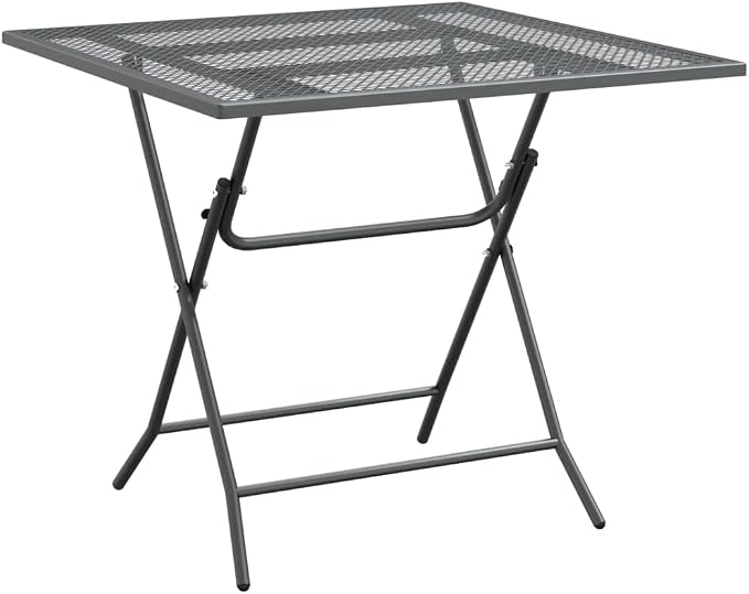 vidaXL Patio Table Patio Side Table Outdoor Coffee End Table for Patio Yard Balcony Garden 31.5"x31.5"x28.3" Expanded Metal Mesh Anthracite