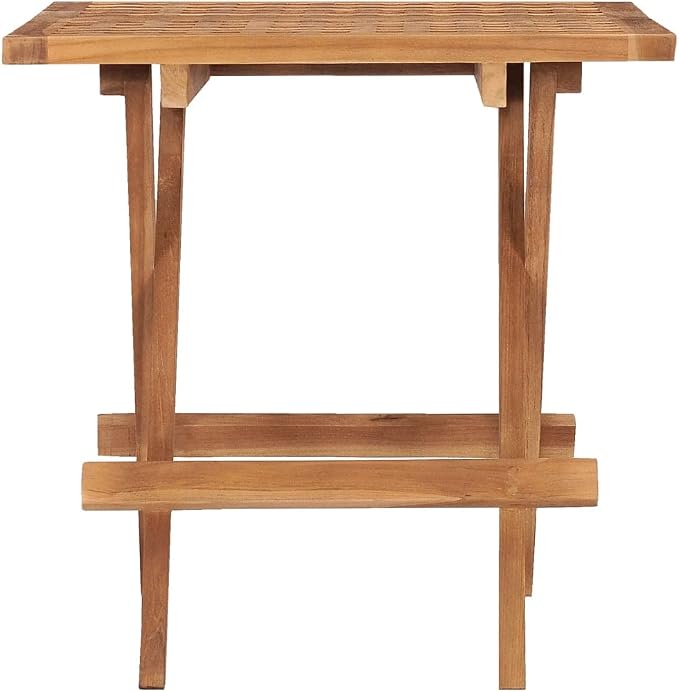 vidaXL Folding Patio Table, Outdoor Table, Garden Furniture for Backyard Lawn Balcony Terrace Picnic, Tea Table, Farmhouse Style, Solid Teak Wood