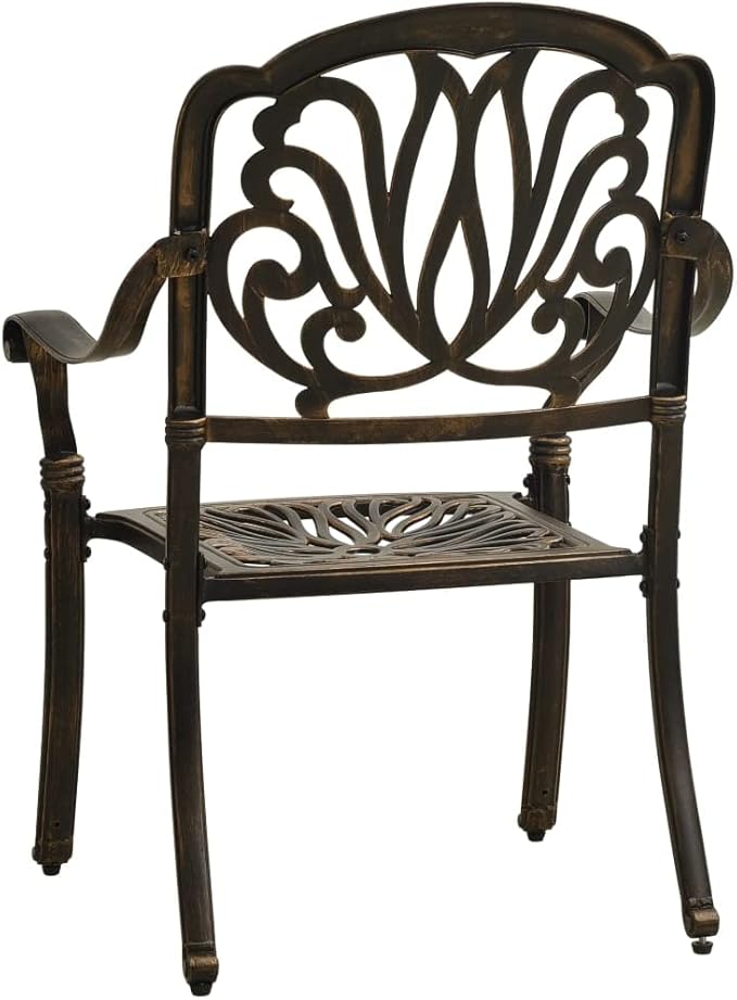 Backyard Furniture Patio Conversation Sets Outdoor Seating 5 Piece Bistro Set Cast Aluminum Bronze Suitable for Swimming Pool, Courtyard, Garden