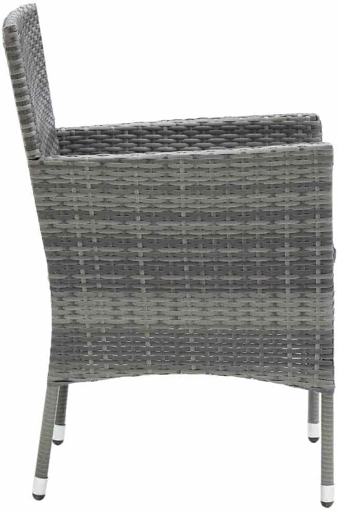 3 pcs Modern Patio Dining Set & Patio Furniture Black Glass Outdoor Dining Set Balcony Furniture for Lawn Backyard Front Porch 31.5 x 31.5 x 29.1 in