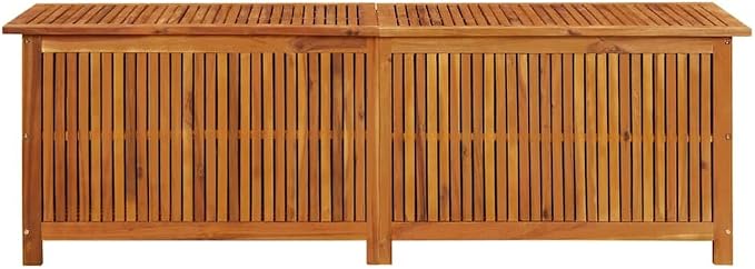 Outdoor Storage Box Solid Acacia Wood Patio Deck Chest for Cushions Blankets Organization 68.9 x 19.7 x 22.8 Inches
