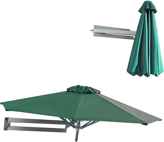 Wall-mounted Shading Umbrellas Sunshade With Adjustable Pole Outdoor Garden Patio Parasol Suitable For Gardens Courtyards Balconies Etc