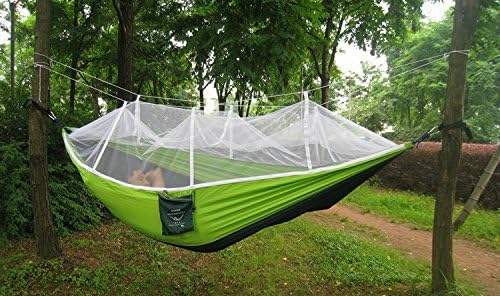 FixtureDisplays® Portable Hammock Jungle Camping with Mosquito Net Outdoor Hanging Sleeping Bed 16117NEW-2D