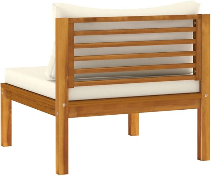 Patio Lounge Set with Cream Cushion,Patio Furniture Sets,Patio Conversation Sets,Outdoor Furniture Sets,for Garden,Backyard,Outdoor,7 Piece Solid Acacia Wood