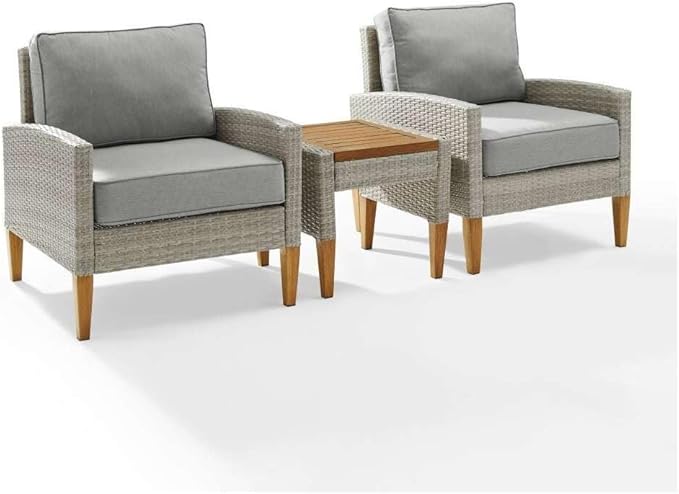 Maykoosh Outdoor Chair Set 3 Piece Patio Conversation Set with Table & Cushions