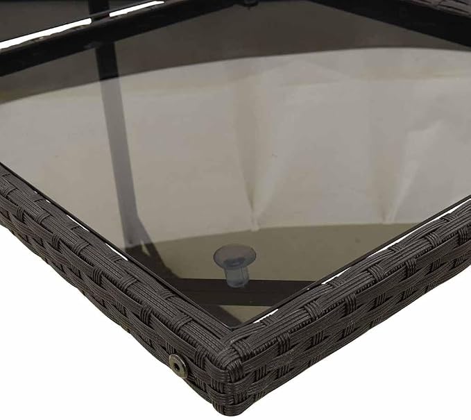 5-Piece Garden Dining Set with 4 Cushioned Chairs and 1 Table, Outdoor PE Rattan Furniture for Patio Balcony and Terrace, Modern Wicker Dining Set for 4 People, Black and Cream White