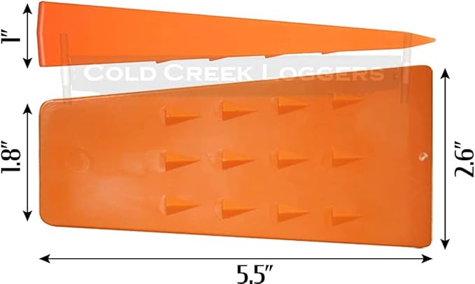 Made in The USA! - 5.5" Orange Spiked Tree Wedges for Tree Cutting Falling, Bucking, Felling Wedges Chainsaw Loggers Supplies- Set of 15