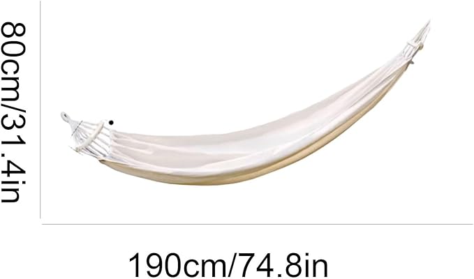 Portable Polyester Blended Hammock with Wooden Sticks for Outdoor Camping Easy to Store Multipurpose Good Load-Bearing Capacity Comfortable(Blue,S)