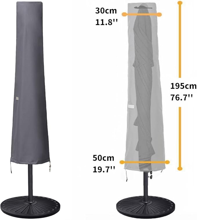 Patio Umbrella Covers for 10ft to 11ft Patio Umbrellas, Waterproof and Durable Market Parasol Ourdoor Umbrella Covers with Zipper and Rod