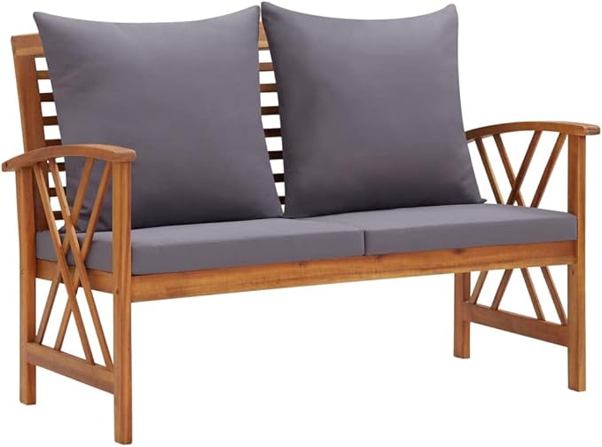 Patio Lounge Set with Cushions,Outdoor Patio Furniture,Outdoor Chat Conversation Set,Garden Furniture Sets,for Patio,Backyard,Garden,4 Piece Solid Acacia Wood