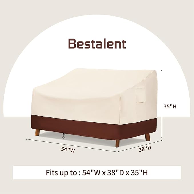 Patio Furniture Covers Waterproof,Outdoor Sofa Covers for Loveseat Fits up to 54W x 38D x 35H inches