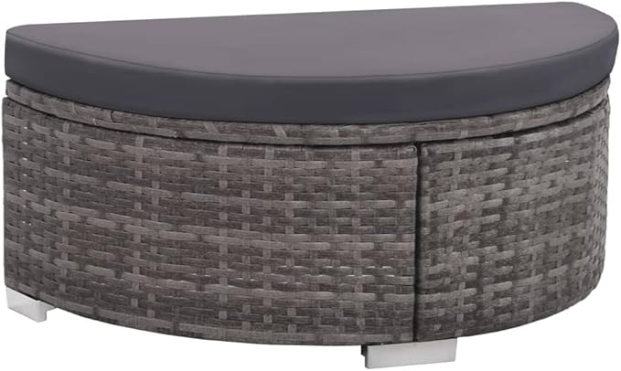 8 Piece Patio Lounge Set with Cushions, Outdoor Sofa Sets Front Porch Furniture Patio Conversation Set Porch Furniture Set for Negotiation Area Piazza Poolside Exhibition Poly Rattan Gray