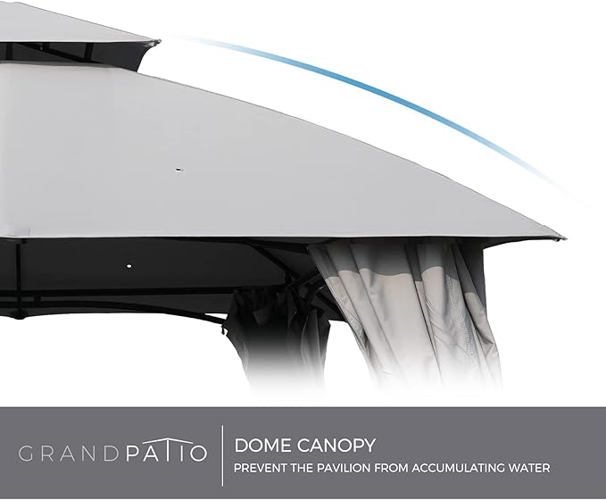 Grand Patio 13x20 Replacement Canopy Top Double Soft Gazebo Canopy (ONLY Top Canopy Without Frame)