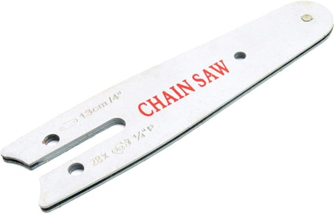 Mini Electric Chainsaw, Rechargeable Handheld Pruning Cutting Tool for Wood Trimming Silver Aluminum Alloy 28cm Chain 13 x 3.2 x 0.3cm Guide Rod 1 Set