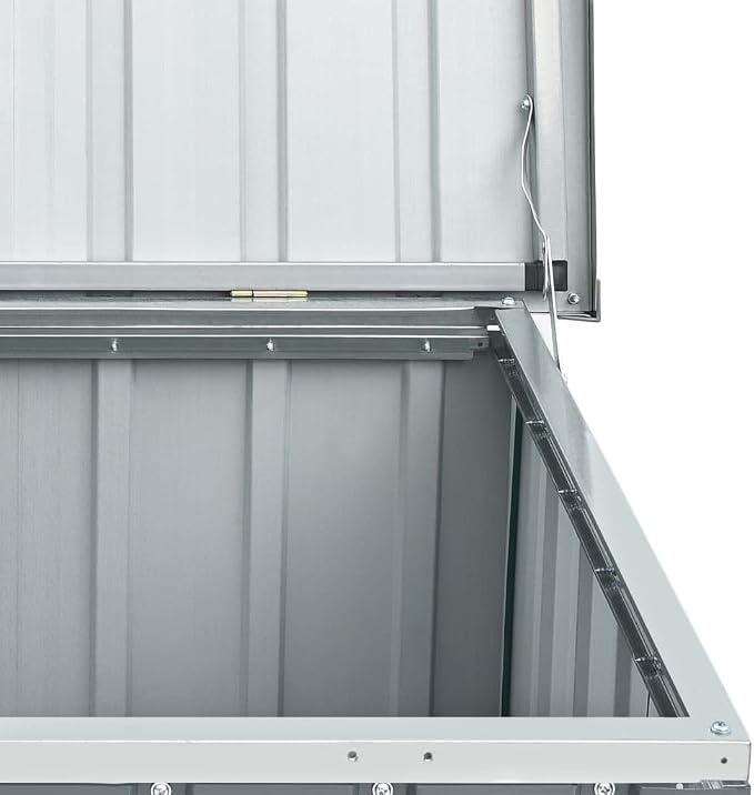 Patio Storage Box,deck box,outdoor storage box,toolbox,patio furniture,Easy to open and close with hinged lid, Gray 58.7"x39"x36.6"