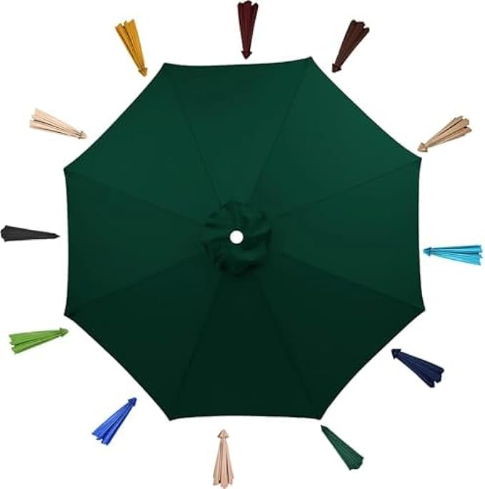 Patio Umbrella Replacement Canopy, 8 Arm Umbrella Replacement Cover, 6.5/7.5/8.2/9/10/11.5/13 Feet, Suitable For Patio