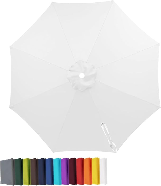 Garden Umbrella Replacement Canopy, Patio Umbrella Cover, 6.6ft-13ft Water Resistant Yard Parasol Top Cover, 6 Ribs 8 Ribs Beach Umbrella Canopy for Outdoor Poolside Balcony