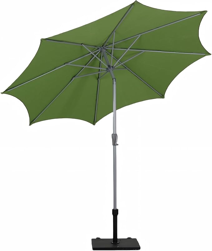 Tempera Patio Umbrellas Arc Edge Outdoor Table Market Umbrellas with Crank & Pust Button Tilt|Auto-Tilt, 8 Steel Ribs, High Color-Fastness Canopy