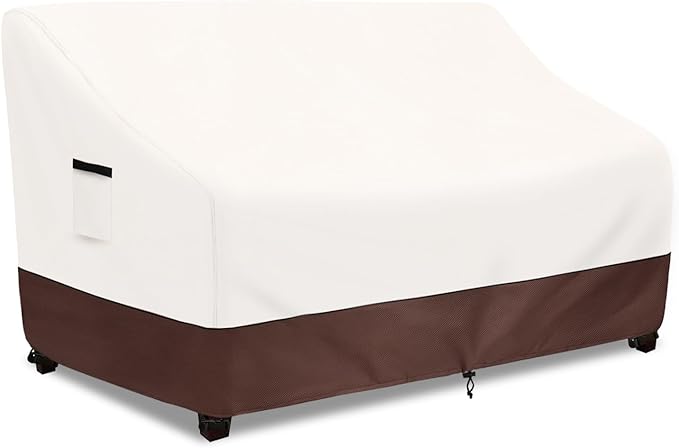 Outdoor Couch Covers,85 Inches Outdoor Sofa Cover, Waterproof Patio Furniture Cover,Furniture Covers for Patio Seating (Beige)