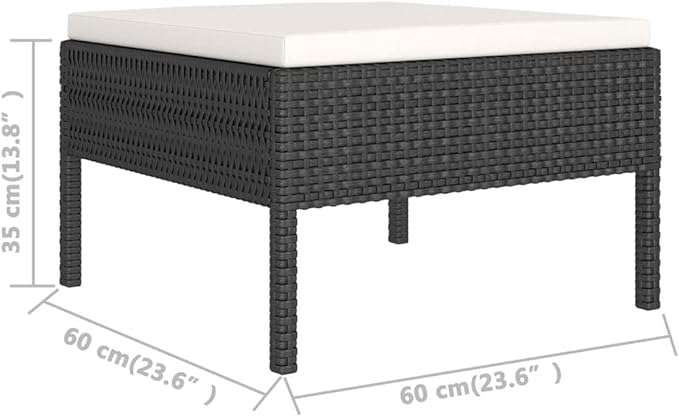 Patio Lounge Set with Cushions,Patio Furniture Sets,Patio Conversation Sets,Outdoor Furniture Sets,for Garden,Backyard,Outdoor,12 Piece Poly Rattan Black