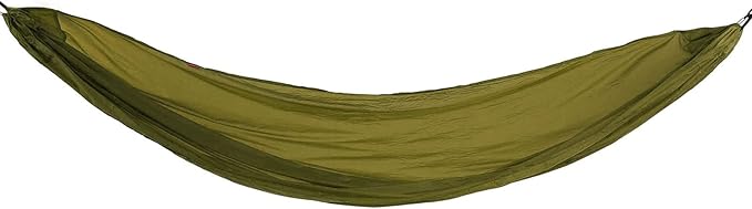 Portable Parachute Camping Hammock, Lightweight Outdoor Hammock with Aluminum Snap Hooks and Storage Bag for Hiking, Travel, and Picnics, 200kg Load Capacity (OD Green)